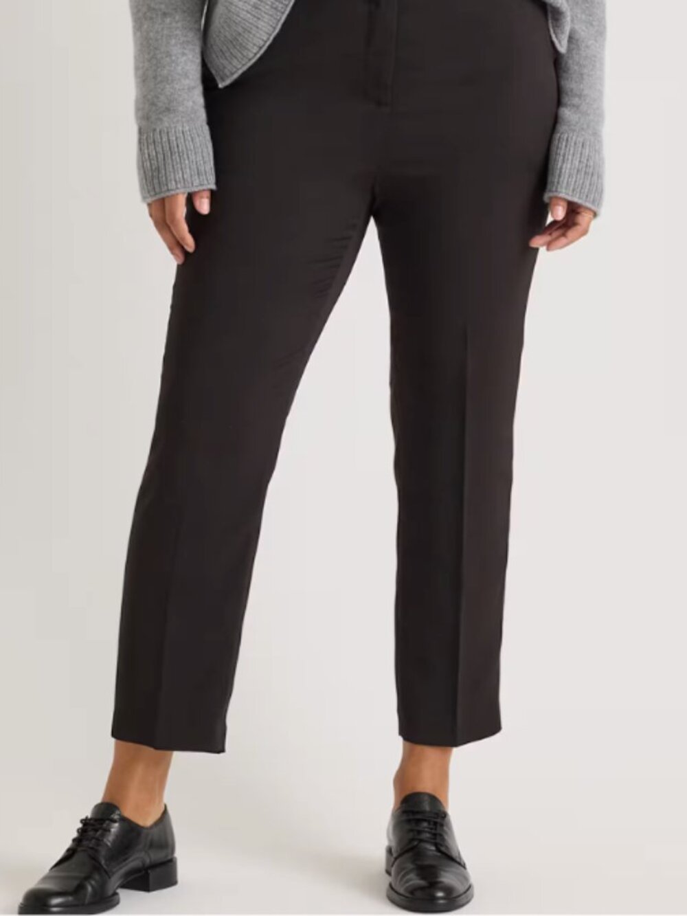 NWT Quince Stretch Crepe Ankle Pants Black Sz 12